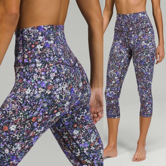 lululemon athletica Pants - Lululemon Align High-Rise Crop Leggings Inseam 21" Flower Burst Multi 10 Nulu